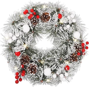 Ghirlanda Natalizia, Ghirlanda Natalizia per Porta Bianca Come La Neve Da 30CM,  - Foto 1 di 12