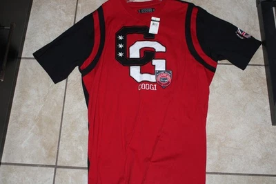 Nova Camisa Masculina Coogi Vintage Manga Curta Bordada Vermelha Preta 2XL XXL - Imagem 1 de 2