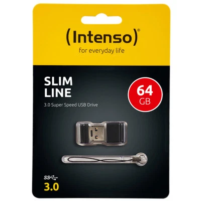 kQ Intenso Slim Line 64 GB USB Stick USB 3.0 SUPERSPEED - Bild 1 von 4