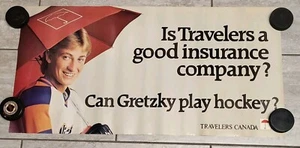 Rare 1982 Wayne Gretzky Travellers Insurance Advertising Poster 34.75" X 17.5" - Picture 1 of 5