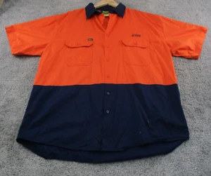 Bisley Tradie Work Shirt 2XL XXL Short Sleeve Cool Lightweight Orange Blue - Bild 1 von 11