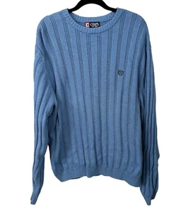 Chaps Mens Light Blue Jumper Sweater Size XL Knitted Smart Classic Ralph Lauren - Picture 1 of 4