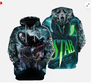Personalized Ghostface Scream Halloween Horror 3D HOODIE BEST PRICE US SIZE - Picture 1 of 3