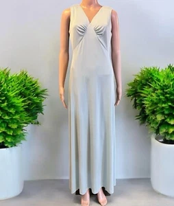 VTG Glam Disco Dress Maxi V Neck Fairy Angel Pastel Blue 60s 70s Union Made 12 - Picture 1 of 16