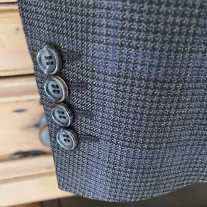 $1995 Retail Canali Brown/ Blue Windowpane Mens Size 46 Reg - Picture 1 of 10