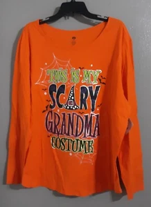 New-Woman’s Short Sleeve Pullover Orange Halloween T-Shirt ..Size 3X - Picture 1 of 9