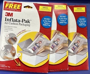 3 Pack 3M INFLATA-PAK Air Cushion Packaging Pocket Shipping Padding Bag SMALL - Picture 1 of 8