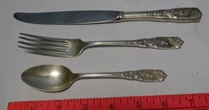 * Vintage - WESTMORELAND - STERLING FLATWARE - MILBURN ROSE - 3 Place SETTING * - Picture 1 of 3