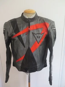 Vintage Dainese Leather Jacket CAFE RACER Motorcycle Biker Jacket L 42" Euro 52 - Picture 1 of 12