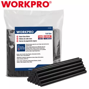 WORKPRO Hot Glue Sticks 100 Pack Black Hot Melt Adhesive Glue Sticks 0.43x8 Inch - Picture 1 of 11