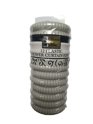 Новый 12 шт. пластиковый ванной душа занавески кольца блокировки круглый крюк серый - Изображение 1 из 2