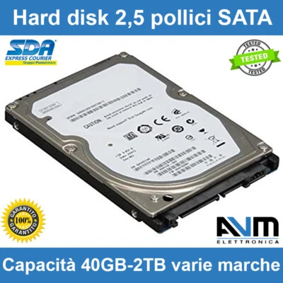 Hard disk 2,5" SATA 2TB 1TB 500GB 250GB 160GB WD Seagate HDD PlayStation Xbox - Immagine 1 di 2