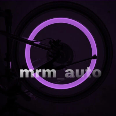 Luz LED Stick 2X Tapas de vástago de válvula para ruedas de neumáticos púrpura motocicleta coche camión Foto 1 de 4