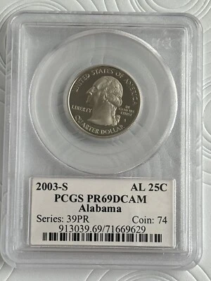 2003 S Alabama Quarter Graded By PCGS PR69DCAM - Image 1 of 2