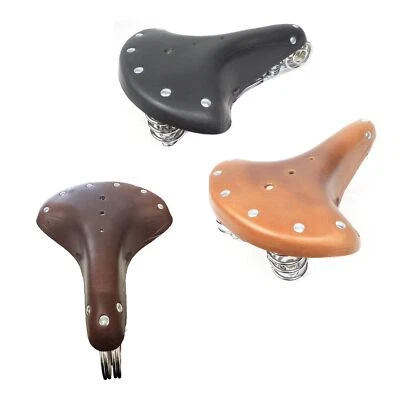 MAXXI4YOU Fahrrad Sattel Retro Fahrradsattel Tourenrad echtes Leder braun/schwarz