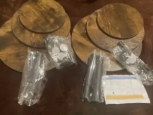 Expositor de comida de madera juego de tres niveles de dos - Imagen 1 de 5