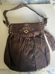carlos santana brown Shoulder handbag With Fringe  - Picture 1 of 17
