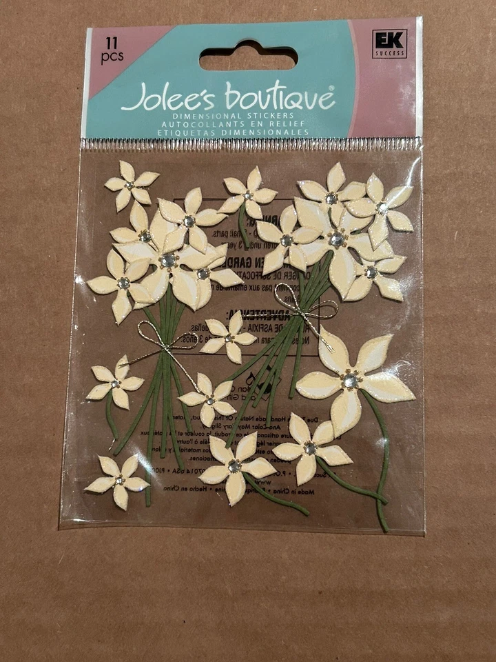Jolees Boutique CREMA FLORAL flores con gemas ramos boda álbum de recortes pegatinas Foto 1 de 1