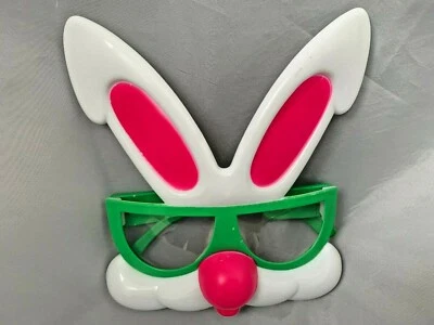 Pink Green White 5" Humor Bunny Shape Glasses Costume Acc - Image 1 of 2