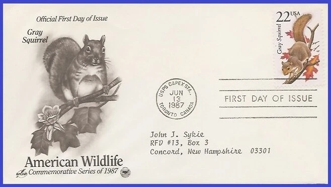 USA3 #2295 ADDR PCS ARTCRAFT FDC   Gray squirrel - Image 1 of 1