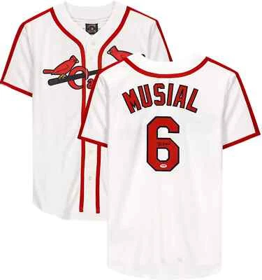Stan Musial - Cooperstown Collection - St. Louis Cardinals - Auto Jersey - PSA! - Image 1 of 4