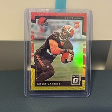 2017 Donruss Optic Myles Garrett Red and Yellow Rated Rookie Browns No. 106