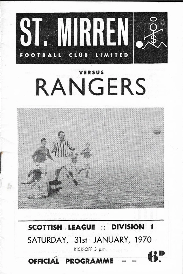 St. Mirren v Rangers Scottish League D1. 31st January 1970. 69/70 - Image 1 of 1