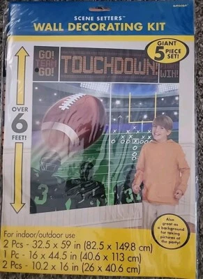 Setters de escena de fútbol kit de decoración de fiesta de pared gigante juego de 5 piezas sobre 6 pies Foto 1 de 4