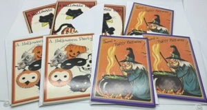 Vintage Style Halloween Party Cards Variety 8 In Lot Blank - Picture 1 of 3