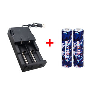 USB Li-ion Battery Charger + 2pcs 2600mAh Rechargeable 1865O Li-ion Batteries
