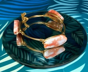 Handmade Wire Wrapped Stone Bangle - Picture 1 of 2