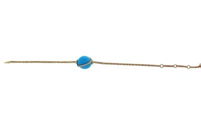 FRED PARIS “Baie Des Anges” 18k Y Gold, Diamond, & Turquoise Bracelet - Image 1 of 3