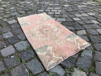 土耳其复古小地毯手工羊毛波西米亚浴垫地毯传统地毯 — 第 1/4 张图片