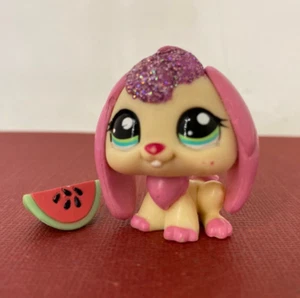 ❤ Littlest Pet Shop ❤ LPS #2232 Authentic Bunny - Glitter Pink & Cream Rabbit  - Picture 1 of 5