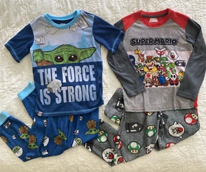 Lot of 2 -  2 Pc. Pajama Sets (4 pc.), Size 6/7, Super Mario & Star Wars Lego - Picture 1 of 3
