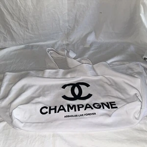 Aholes live forever Champagne designer handbag CC Beach Bag - Picture 1 of 1
