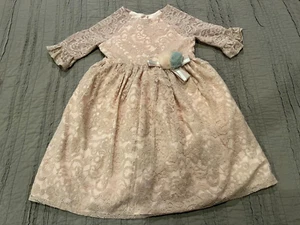 Girl's Pastourelle by PIPPA & JULIE Pink/Dusty Rose Lace Floral Dress Size 6 - Picture 1 of 7