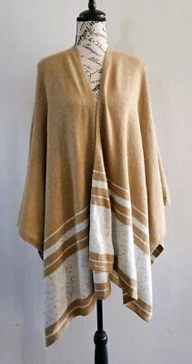 Novo com etiquetas Soft Surroundings Topper Wrap Feminino Tamanho Único Mescla de Lã Marrom Leonie Boho - Imagem 1 de 4