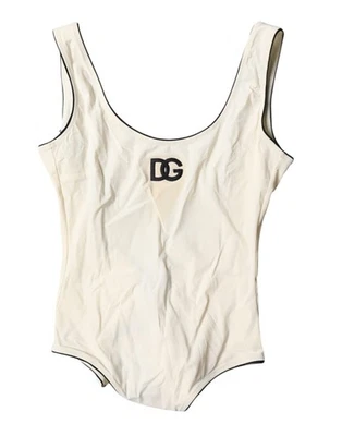 Dolce & Gabbana Blanco Negro Logo Una Pieza Ropa de Playa Para Mujer Traje de Baño Auténtico Foto 1 de 4