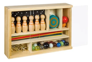 Toysmith Neato! Classic Game Set in Wooden Storage Box - Picture 1 of 9