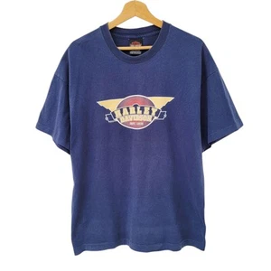 Vintage 90's Harley Davidson Belgium T-Shirt Single Stitch Ultraviolet - Size XL - Picture 1 of 6