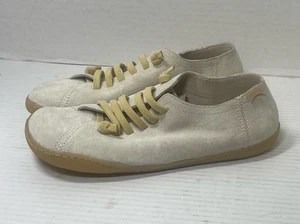 Zapato Deportivo Camper Para Mujer Peu Informal Talla 38 Sin Cordones Cuero Beige Tostado Gamuza - Imagen 1 de 10