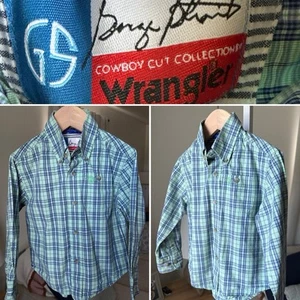 Camisa con botones Wrangler George Strait para niño a cuadros L/S talla XS - Imagen 1 de 9