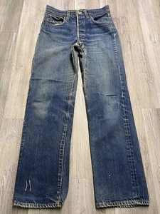 Vintage 80s Levis 501 Red Line Selvedge Jeans White Oak Cone 30x29 Dark Wash #1 - Picture 1 of 24