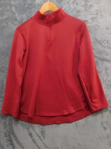 Nike Therma-FIT Pullover Womens Large Red Quarter Zip Mock Neck Performance - Foto 1 di 8
