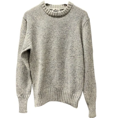 Suéter masculino vintage Woolrich grande cinza azul martelado mistura de lã olho de pássaro  - Imagem 1 de 4