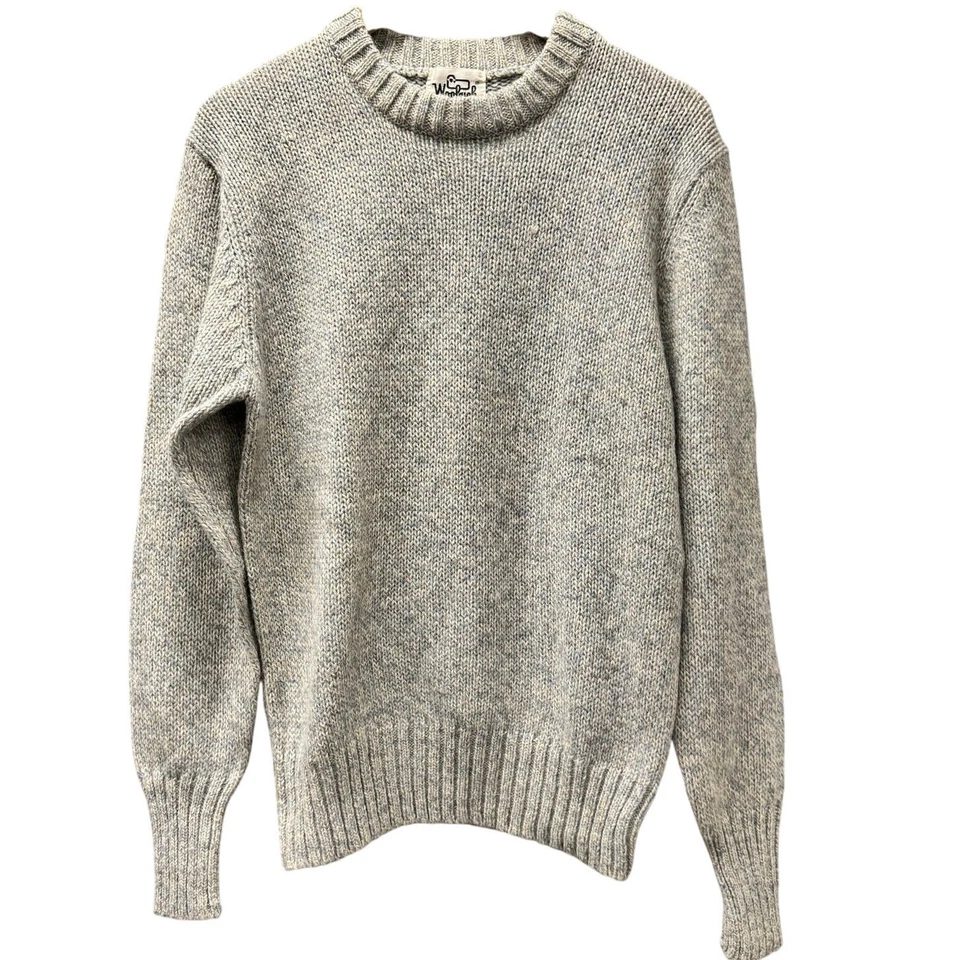 Suéter Woolrich De Colección Para Hombre Grande Gris Azul Mezcla de Lana Mármol Ojo de Pájaro  Foto 1 de 4