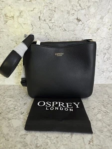 Osprey London Winchester Grab Bag Black Leather Shoulder Cross body brand new - Picture 1 of 10