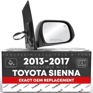 Passenger Mirror for Toyota Sienna - Power, Heated, Blind Spot, Manual Fold -... - Picture 1 of 7