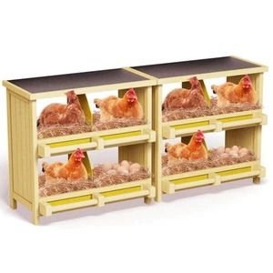 Chicken Nesting Boxes,8 Compartments Wooden Nesting Boxes for Chickens,Laying... - Picture 1 of 7